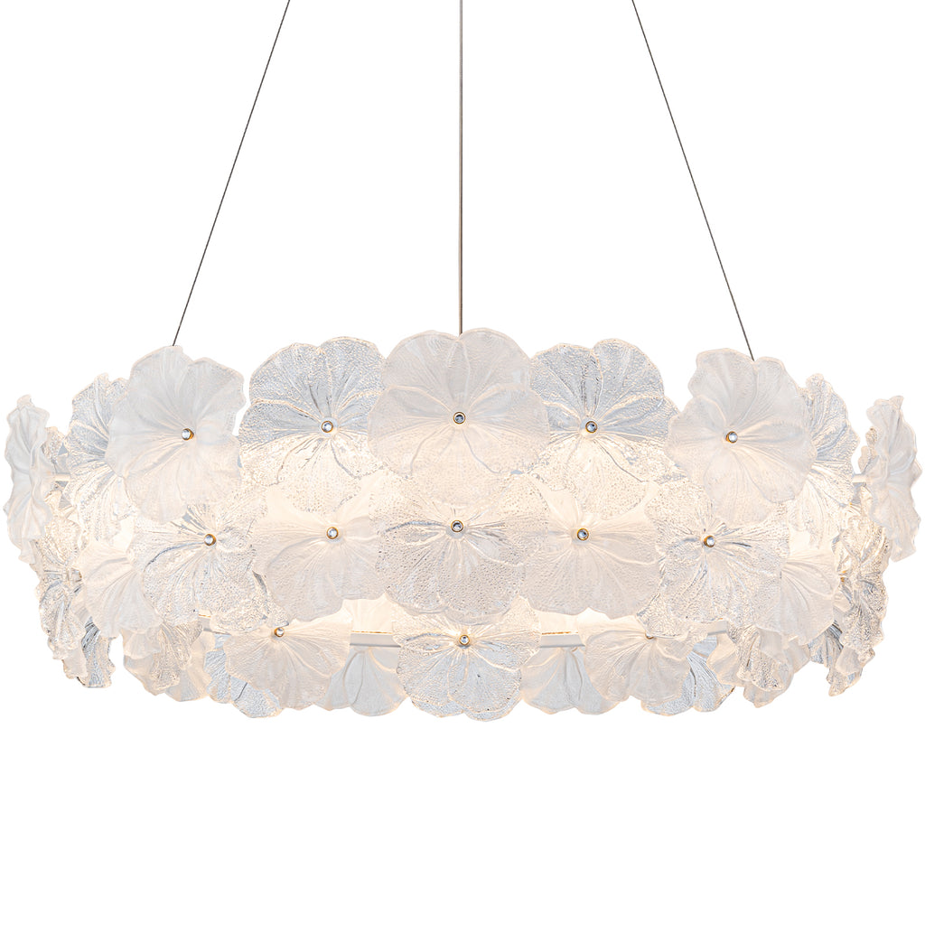 Modern LED Chandelier Clear & Frosted Glass Floral Petals Dimmable - product image 17 | Zenvolit