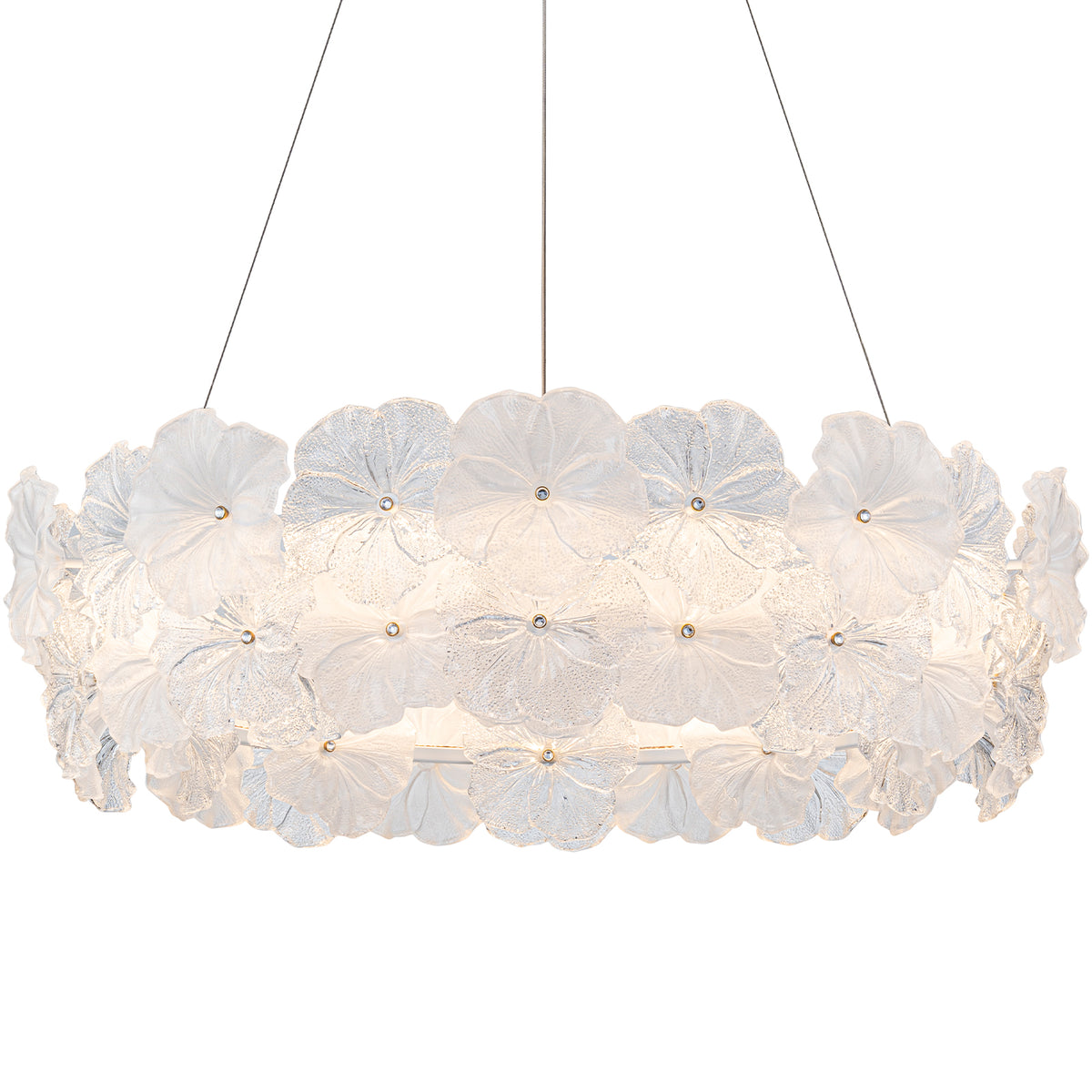 Modern LED Chandelier Clear & Frosted Glass Floral Petals Dimmable - product image 17 | Zenvolit