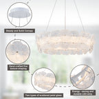 Modern LED Chandelier Clear & Frosted Glass Floral Petals Dimmable - product image 19 | Zenvolit