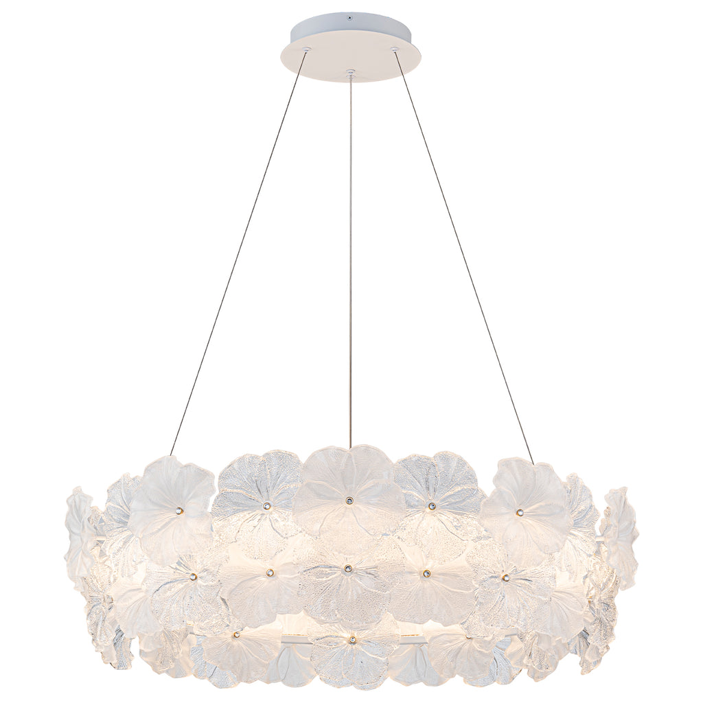 Modern LED Chandelier Clear & Frosted Glass Floral Petals Dimmable - product image 20 | Zenvolit