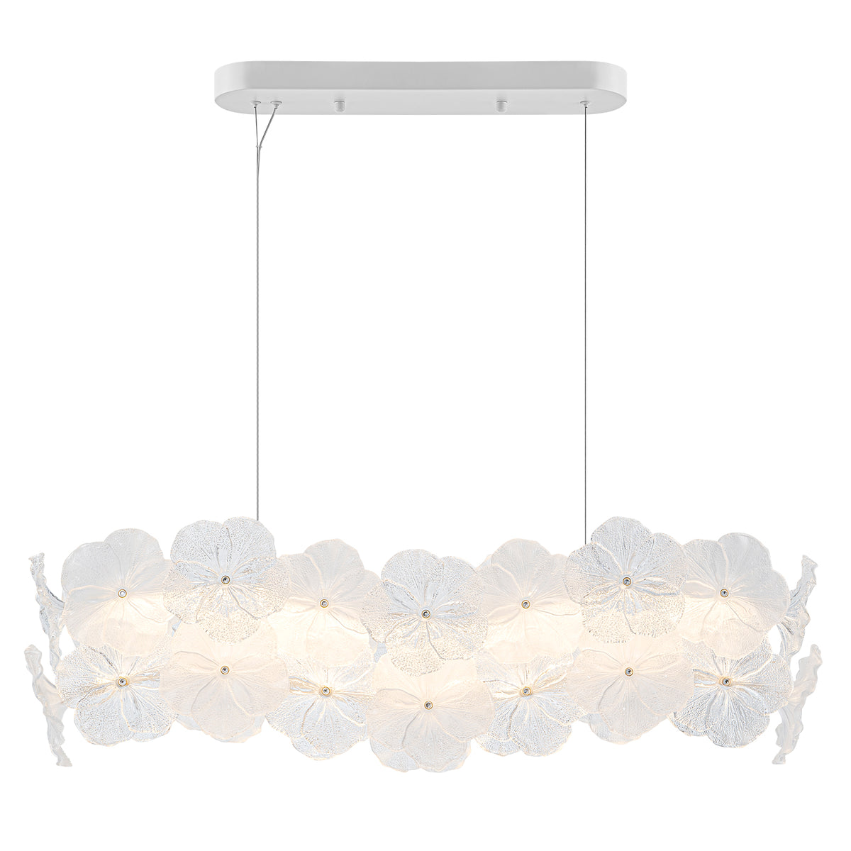 Linear LED Chandelier with Clear & Frosted Glass Petals Dimmable - product image 12 | Zenvolit