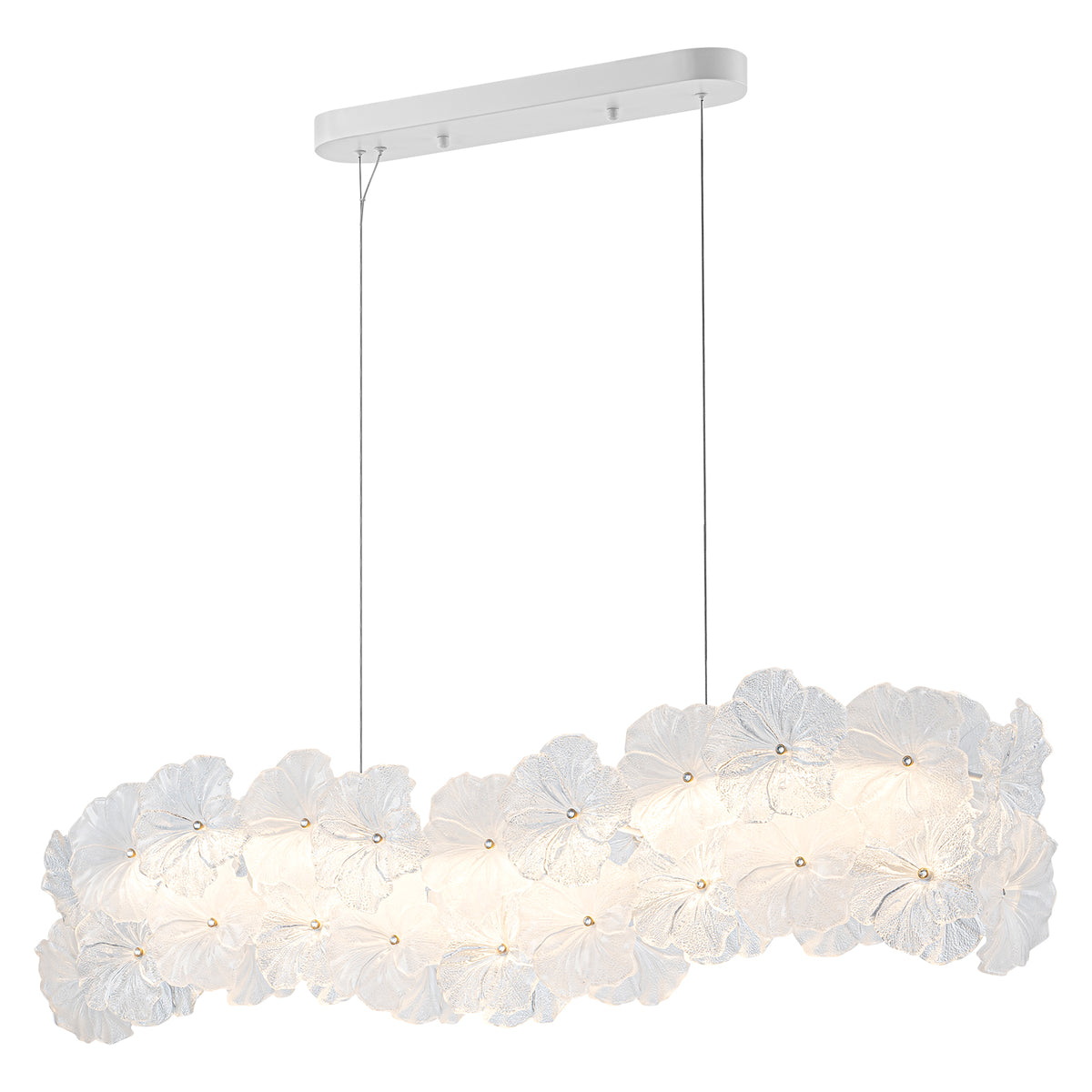 Linear LED Chandelier with Clear & Frosted Glass Petals Dimmable - product image 7 | Zenvolit