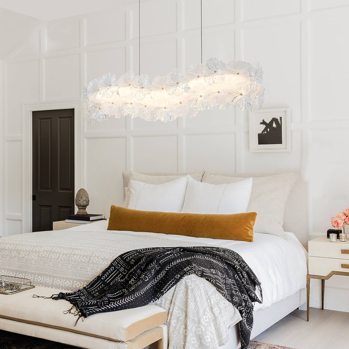 Linear LED Chandelier with Clear & Frosted Glass Petals Dimmable - product image 15 | Zenvolit