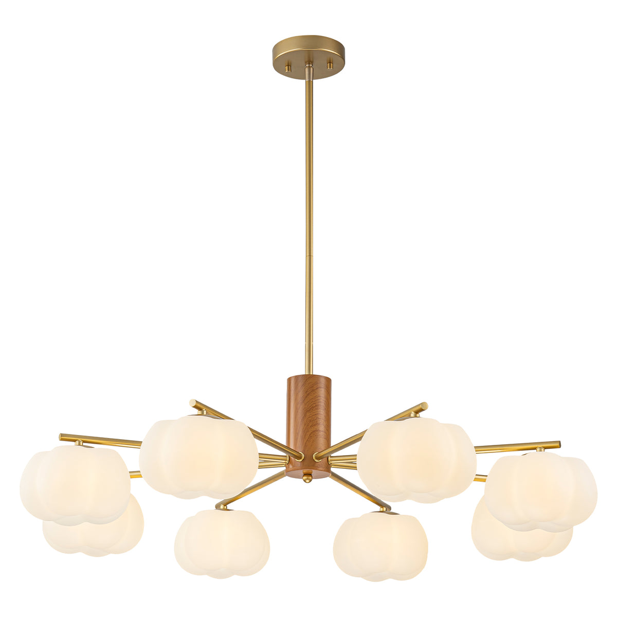 8-Light Modern Sputnik Chandelier with Pumpkin PE Shades - product image 15 | Zenvolit