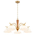 5-Light Mid-Century Modern Chandelier Floral Milky White Glass Shades - product image 1 | Zenvolit