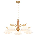 5-Light Mid-Century Modern Chandelier Floral Milky White Glass Shades - product image 1 | Zenvolit