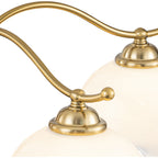 5-Light Mid-Century Modern Chandelier Floral Milky White Glass Shades - product image 3 | Zenvolit