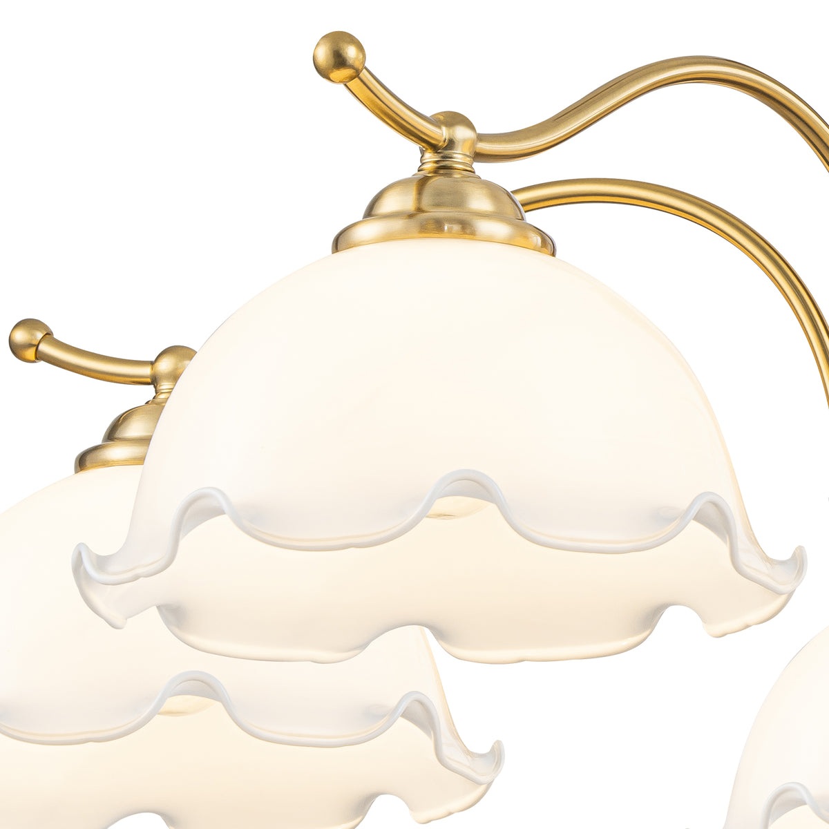 5-Light Mid-Century Modern Chandelier Floral Milky White Glass Shades - product image 5 | Zenvolit