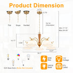 5-Light Mid-Century Modern Chandelier Floral Milky White Glass Shades - product image 11 | Zenvolit