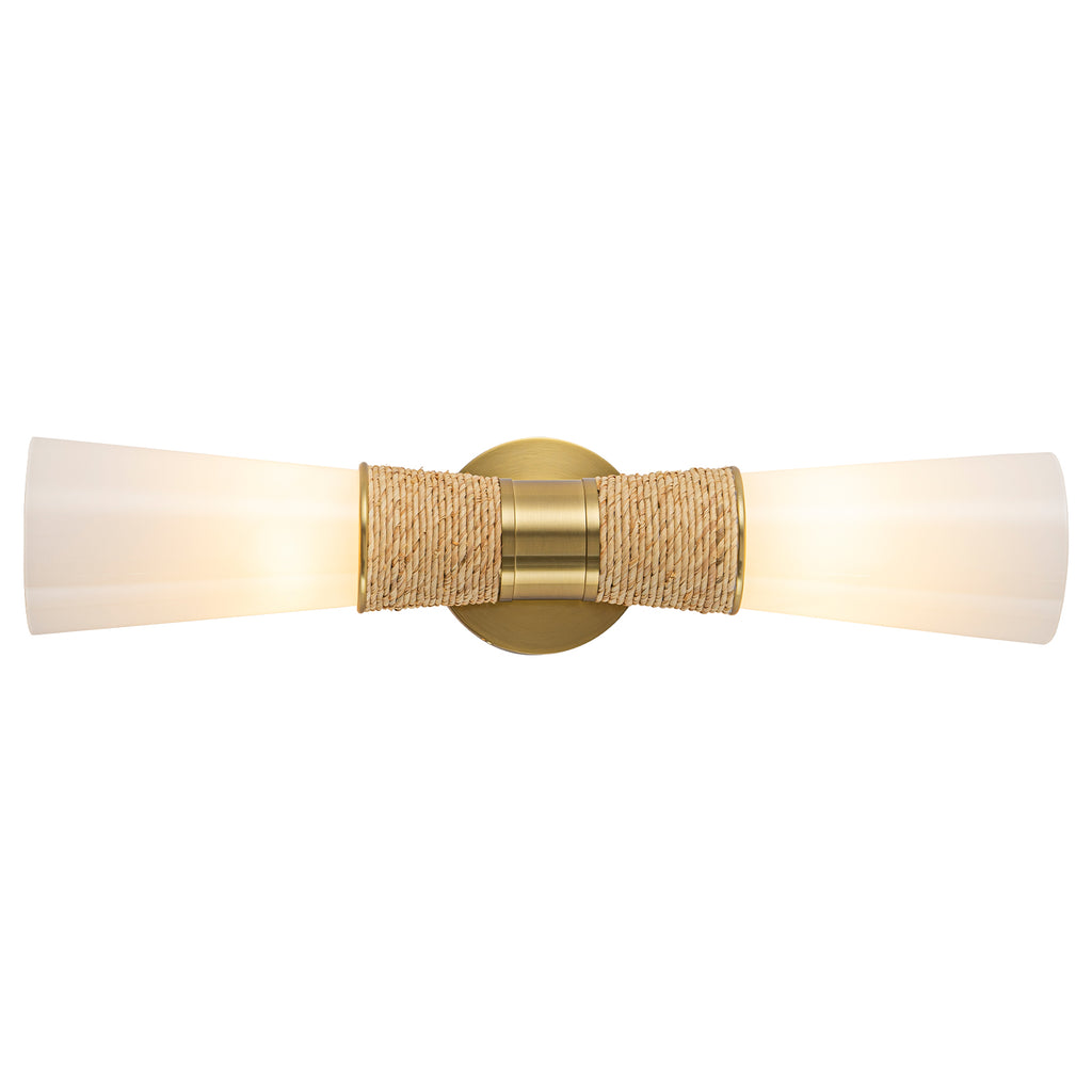 Rustic Rope Opal Glass Shade Wall Sconce with Up and Down Light - product image 9 | Zenvolit