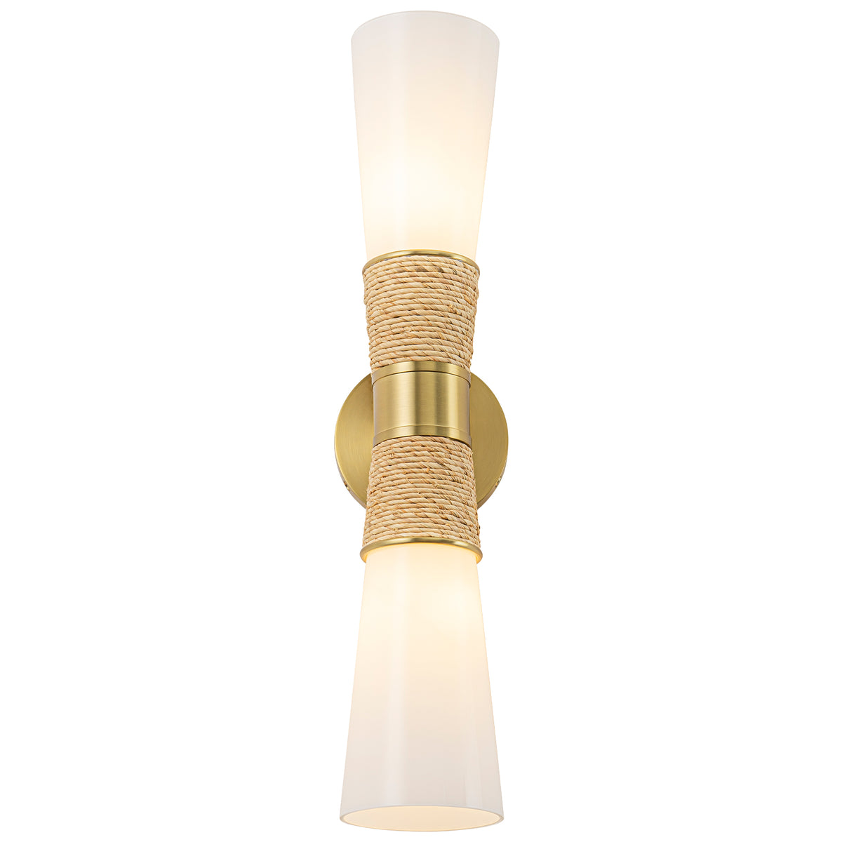 Rustic Rope Opal Glass Shade Wall Sconce with Up and Down Light - product image 16 | Zenvolit