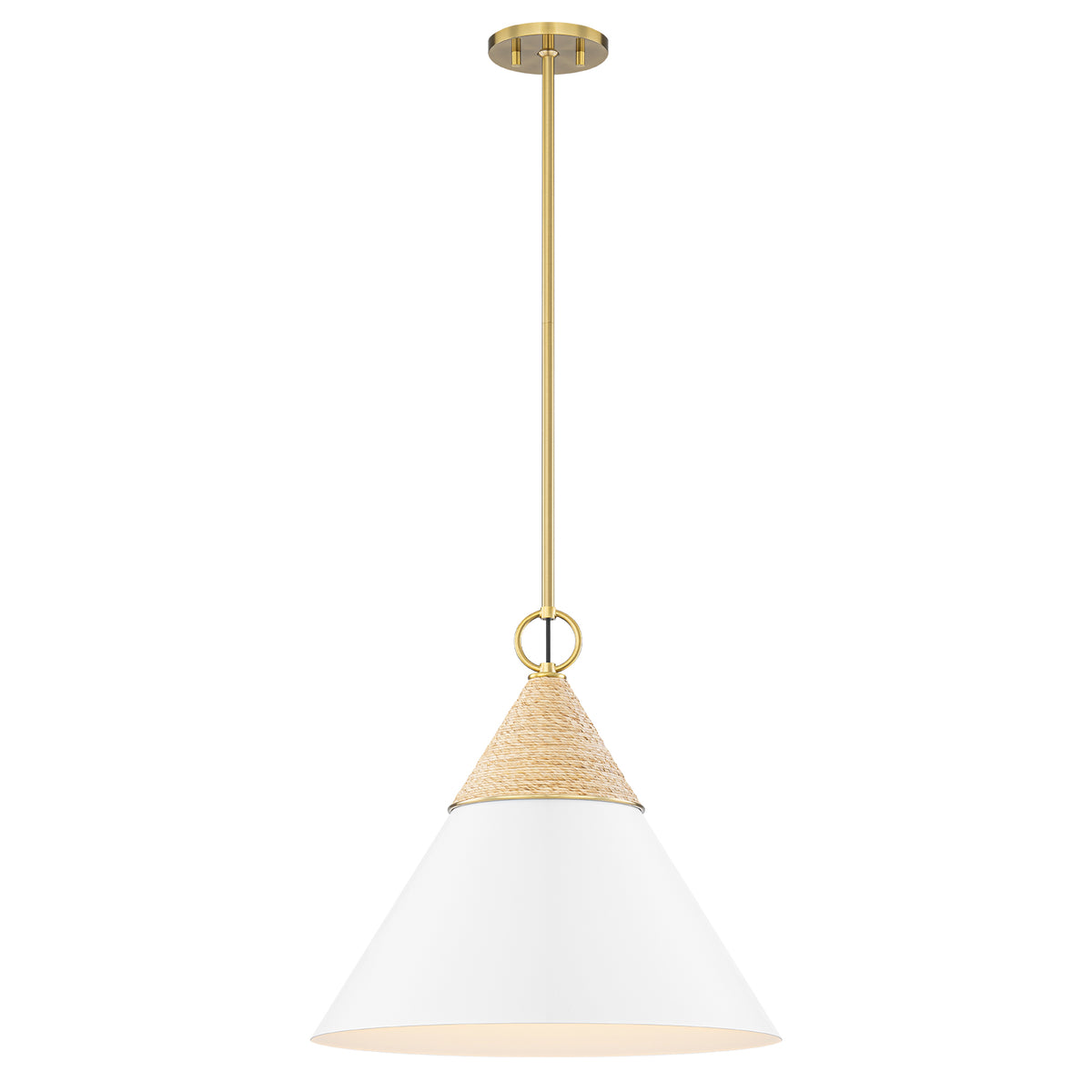 18" Jute Rope Cone Pendant Light Rustic Modern Hanging Fixture - product image 2 | Zenvolit