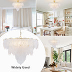 24.8 inch 6-Light Luxury Gold Chandelier with Double-Tier Clear Glass Leaves - product image 1 | Zenvolit