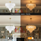 24.8 inch 6-Light Luxury Gold Chandelier with Double-Tier Clear Glass Leaves - product image 3 | Zenvolit