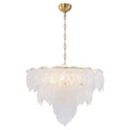 24.8 inch 6-Light Luxury Gold Chandelier with Double-Tier Clear Glass Leaves - product image 7 | Zenvolit