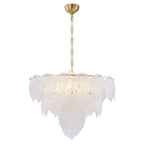 24.8 inch 6-Light Luxury Gold Chandelier with Double-Tier Clear Glass Leaves - product image 7 | Zenvolit