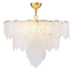 24.8 inch 6-Light Luxury Gold Chandelier with Double-Tier Clear Glass Leaves - product image 8 | Zenvolit