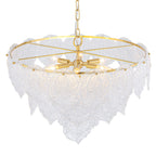24.8 inch 6-Light Luxury Gold Chandelier with Double-Tier Clear Glass Leaves - product image 9 | Zenvolit