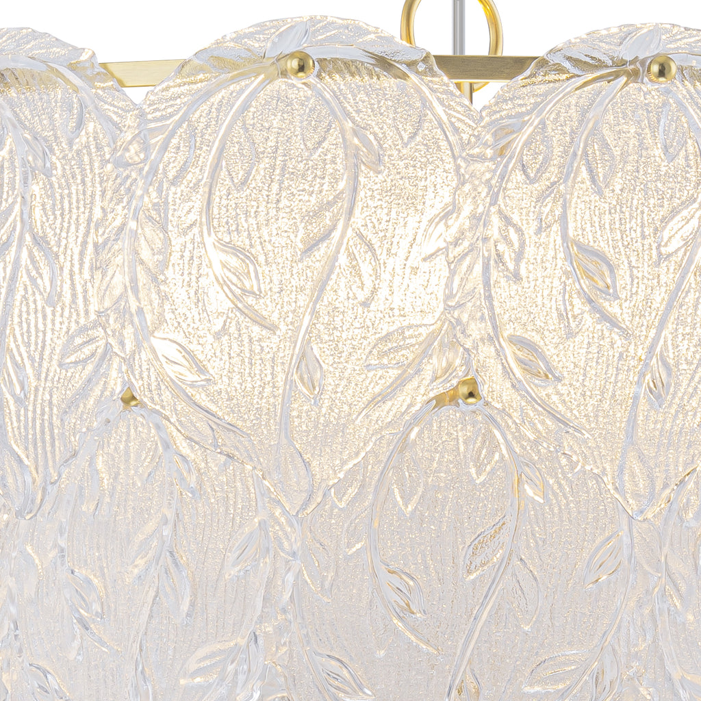 24.8 inch 6-Light Luxury Gold Chandelier with Double-Tier Clear Glass Leaves - product image 10 | Zenvolit