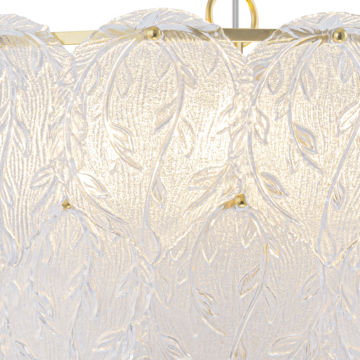 24.8 inch 6-Light Luxury Gold Chandelier with Double-Tier Clear Glass Leaves - product image 10 | Zenvolit