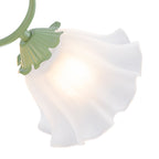 6-Light Botanical Green Chandelier with Floral Frosted Glass Shades - product image 17 | Zenvolit