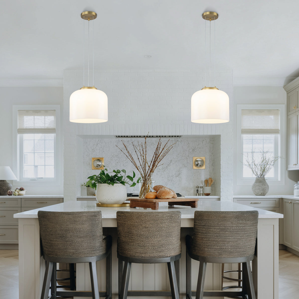 Single Light LED Pendant with Milky White Glass Shade Dimmable Modern - product image 4 | Zenvolit