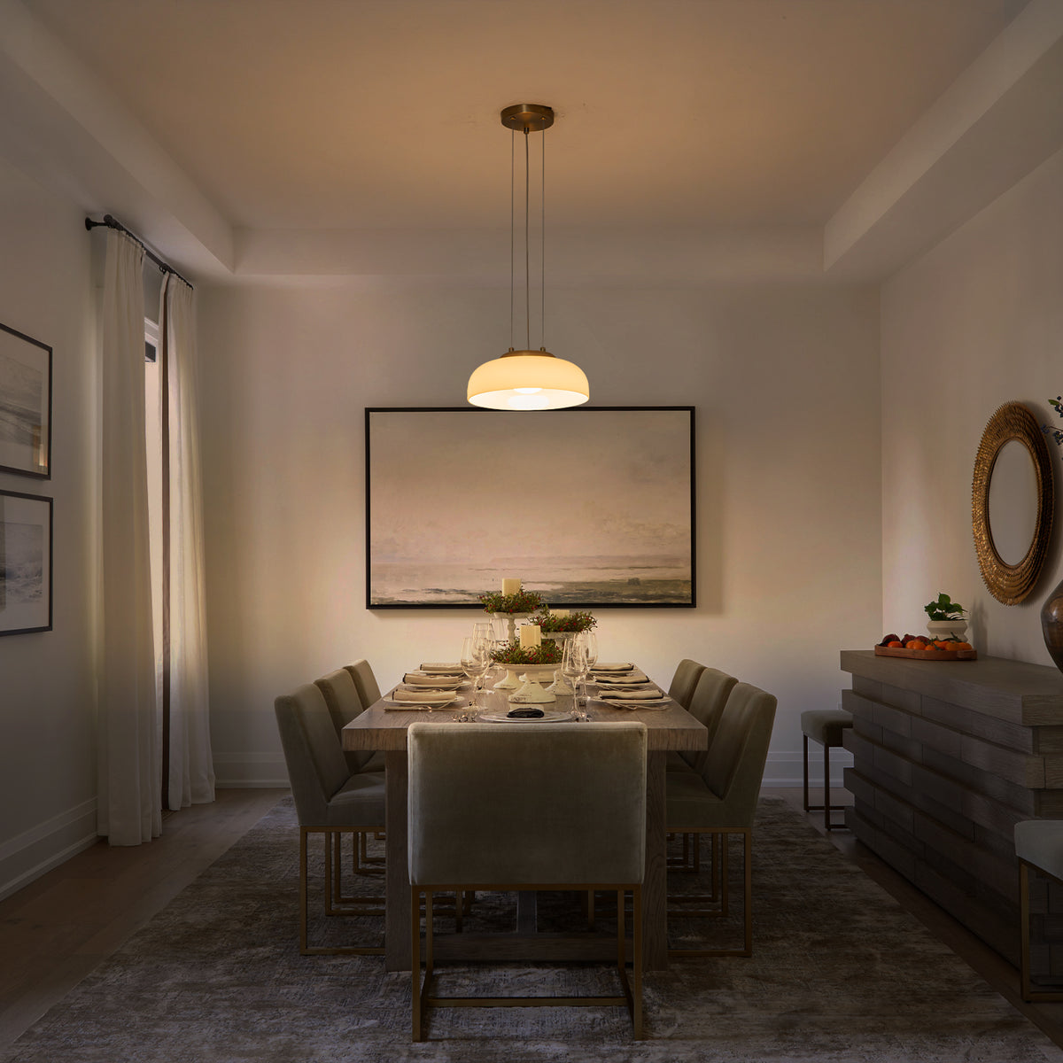 Single Light LED Pendant with Milky White Glass Shade Dimmable Modern - product image 3 | Zenvolit