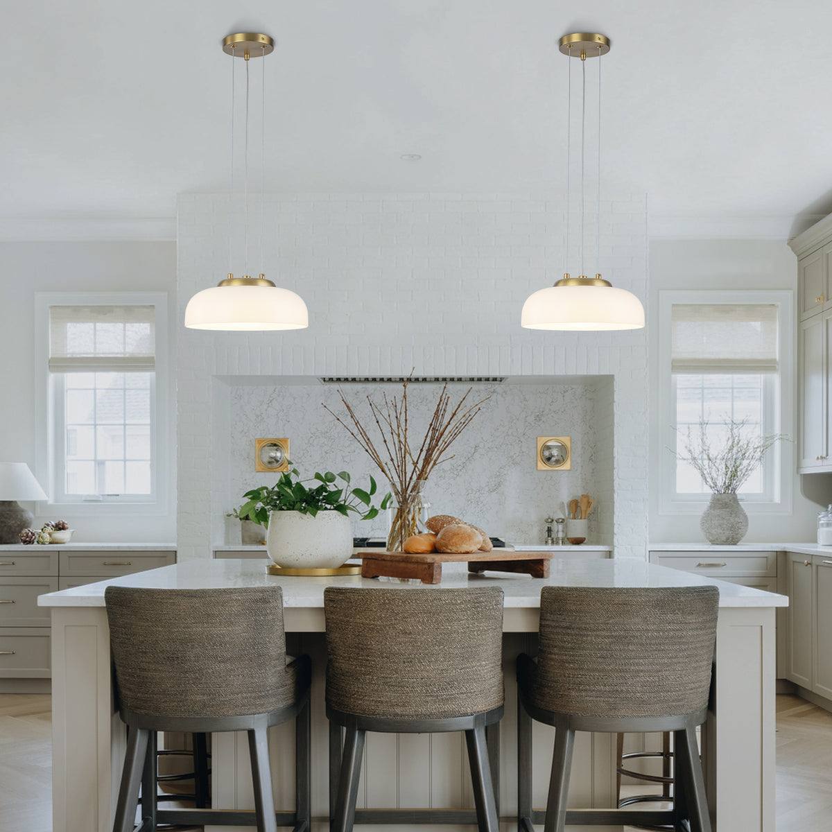 Single Light LED Pendant with Milky White Glass Shade Dimmable Modern - product image 4 | Zenvolit