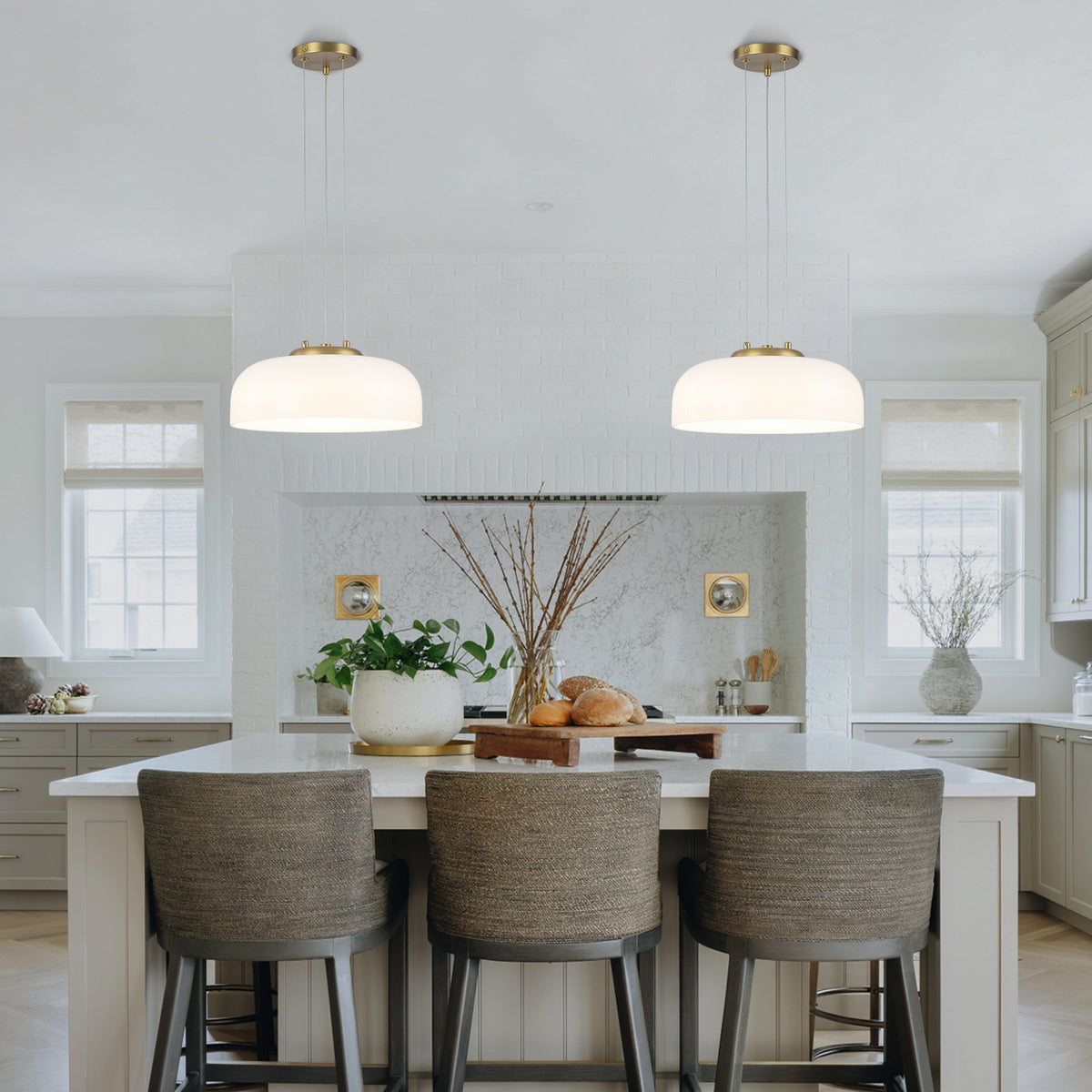 Single Light LED Pendant with Milky White Glass Shade Dimmable Modern - product image 4 | Zenvolit