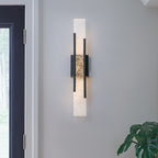 Black Metal Rectangular Water Pattern LED Dimmable Wall Sconce - product image 1 | Zenvolit