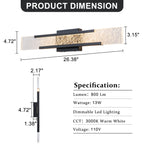 Black Metal Rectangular Water Pattern LED Dimmable Wall Sconce - product image 7 | Zenvolit