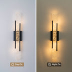 Black Metal Rectangular Water Pattern LED Dimmable Wall Sconce - product image 8 | Zenvolit