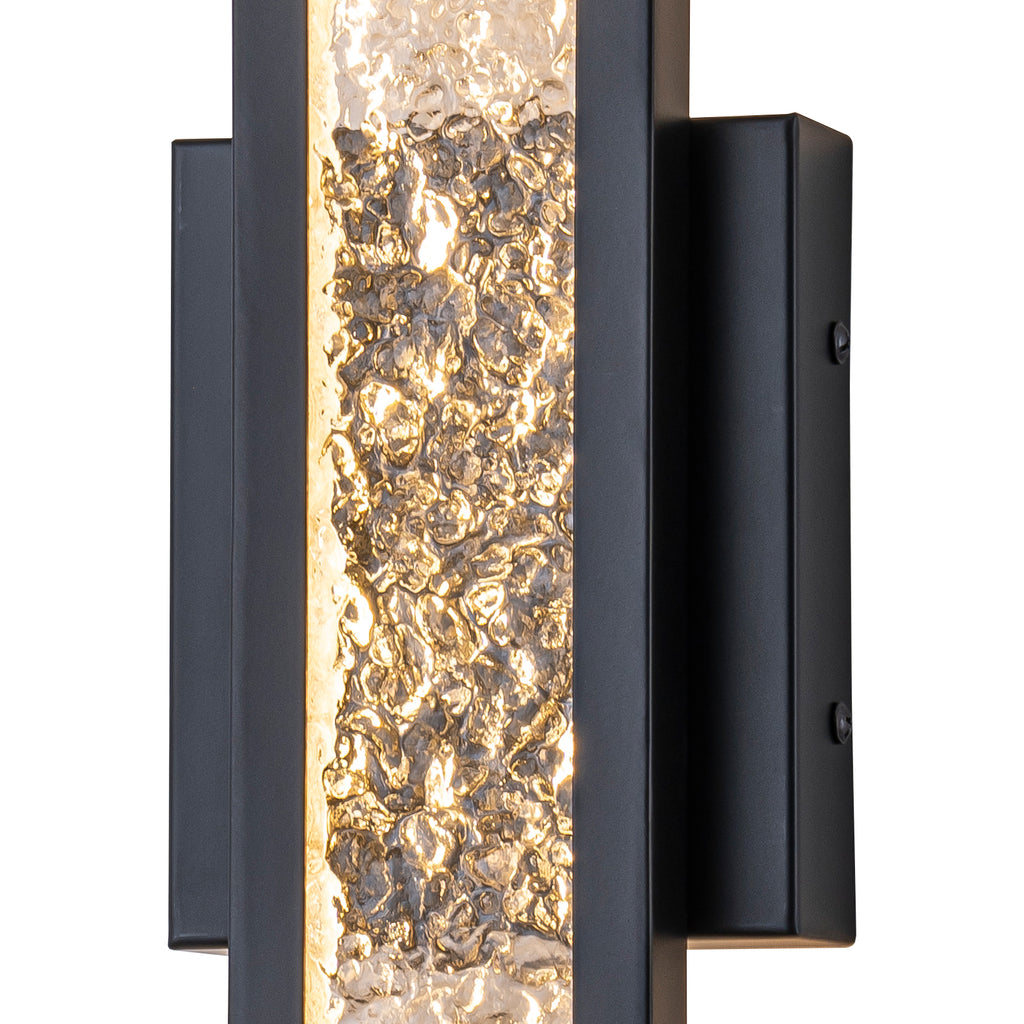 Black Metal Rectangular Water Pattern LED Dimmable Wall Sconce - product image 9 | Zenvolit