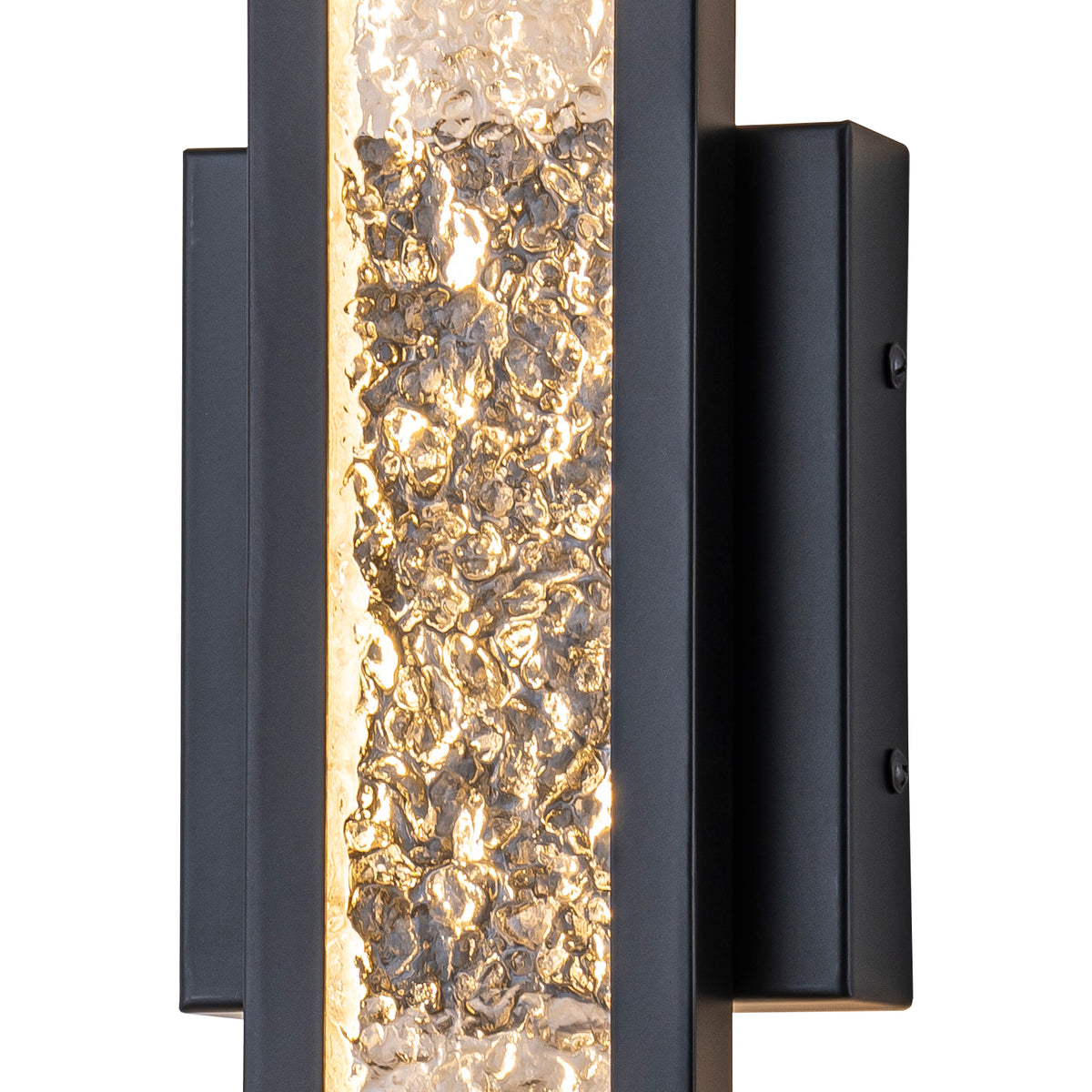 Black Metal Rectangular Water Pattern LED Dimmable Wall Sconce - product image 9 | Zenvolit