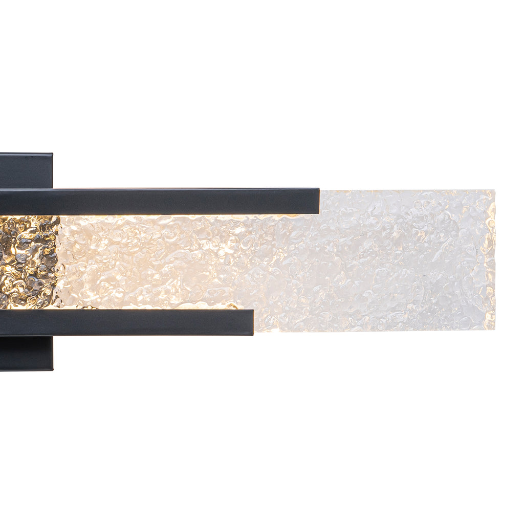 Black Metal Rectangular Water Pattern LED Dimmable Wall Sconce - product image 10 | Zenvolit