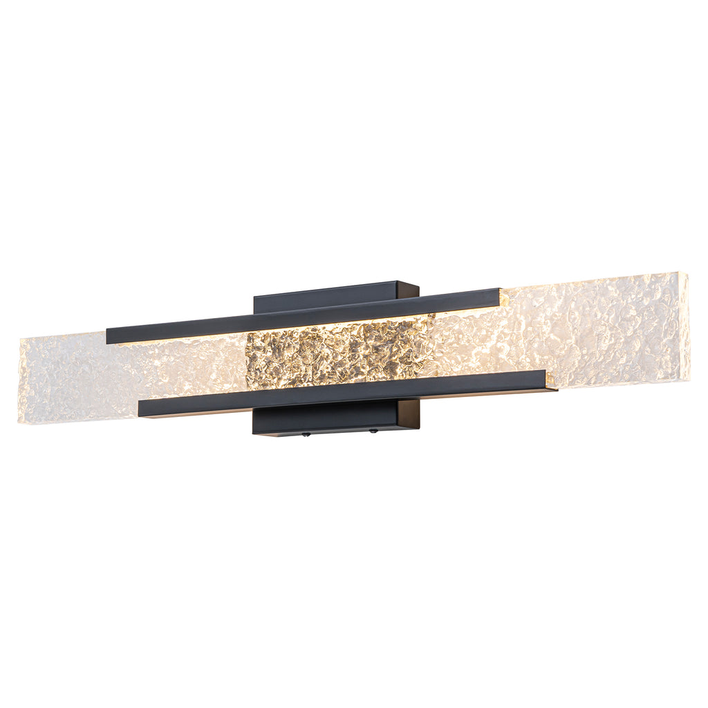 Black Metal Rectangular Water Pattern LED Dimmable Wall Sconce - product image 12 | Zenvolit