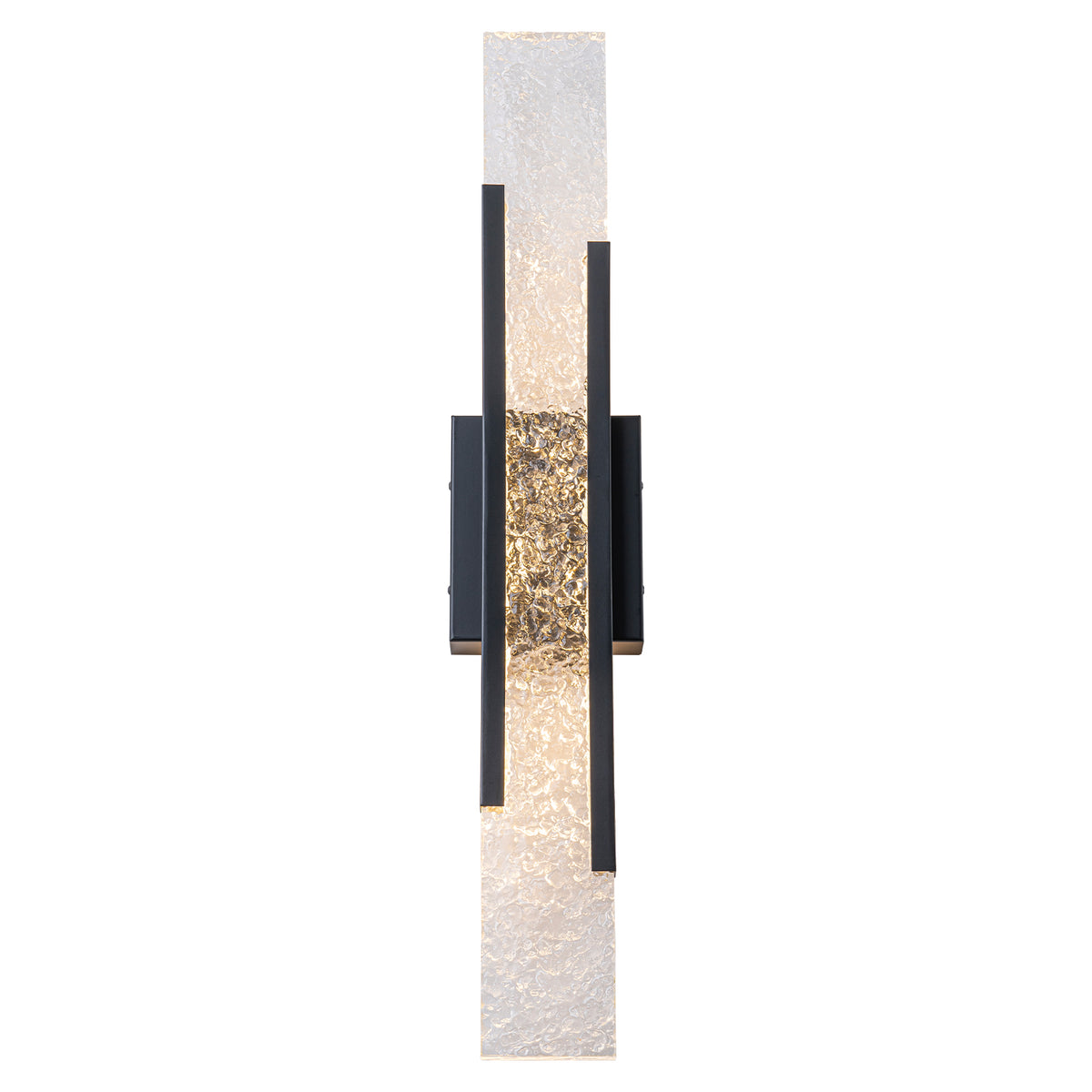 Black Metal Rectangular Water Pattern LED Dimmable Wall Sconce - product image 13 | Zenvolit