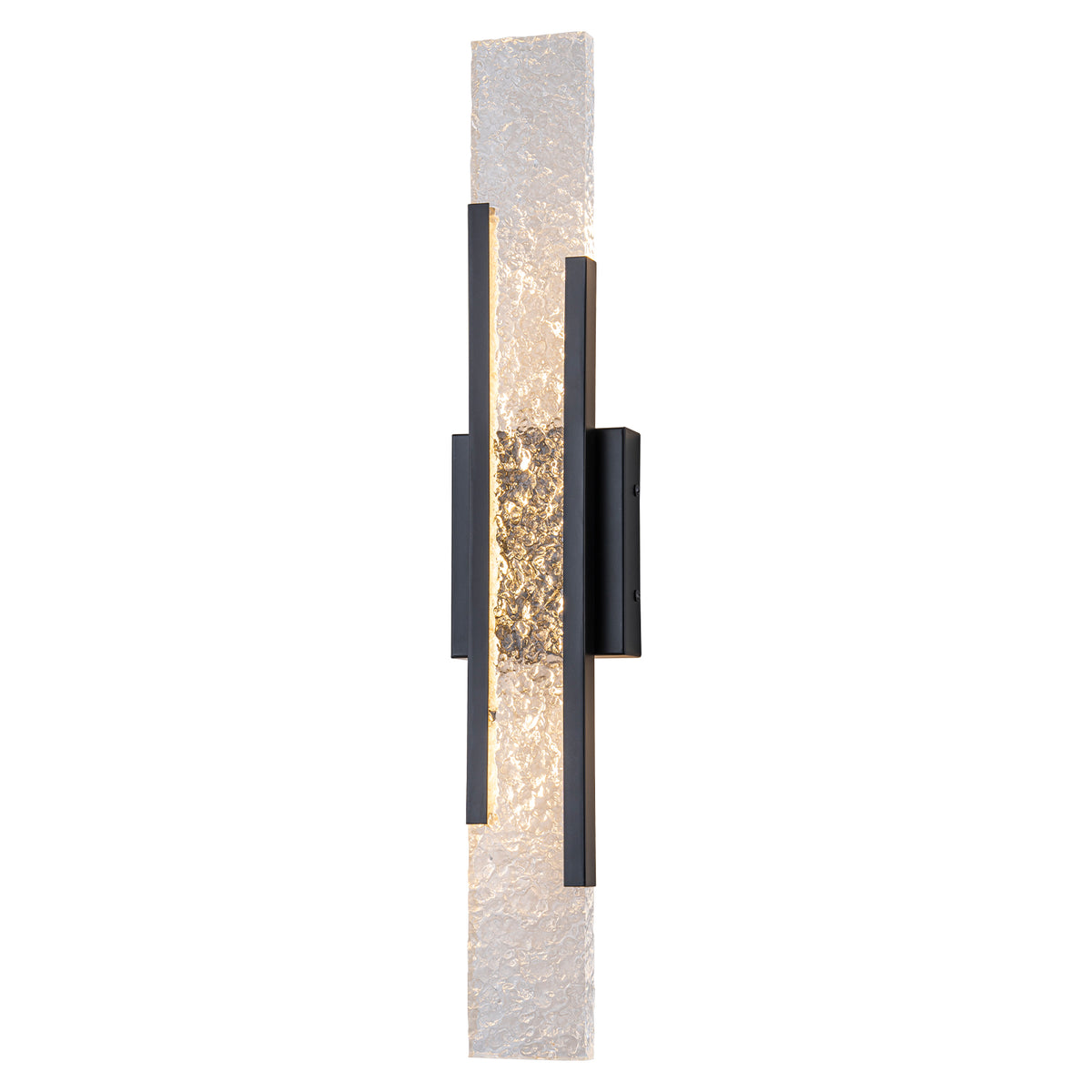 Black Metal Rectangular Water Pattern LED Dimmable Wall Sconce - product image 16 | Zenvolit