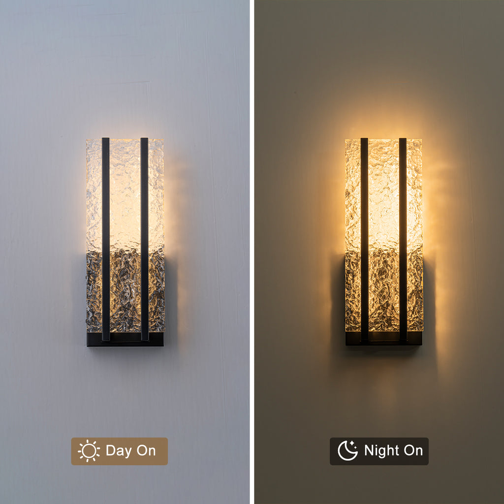 Black Metal Rectangular Water Pattern LED Dimmable Wall Sconce - product image 8 | Zenvolit