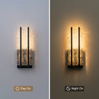 Black Metal Rectangular Water Pattern LED Dimmable Wall Sconce - product image 8 | Zenvolit