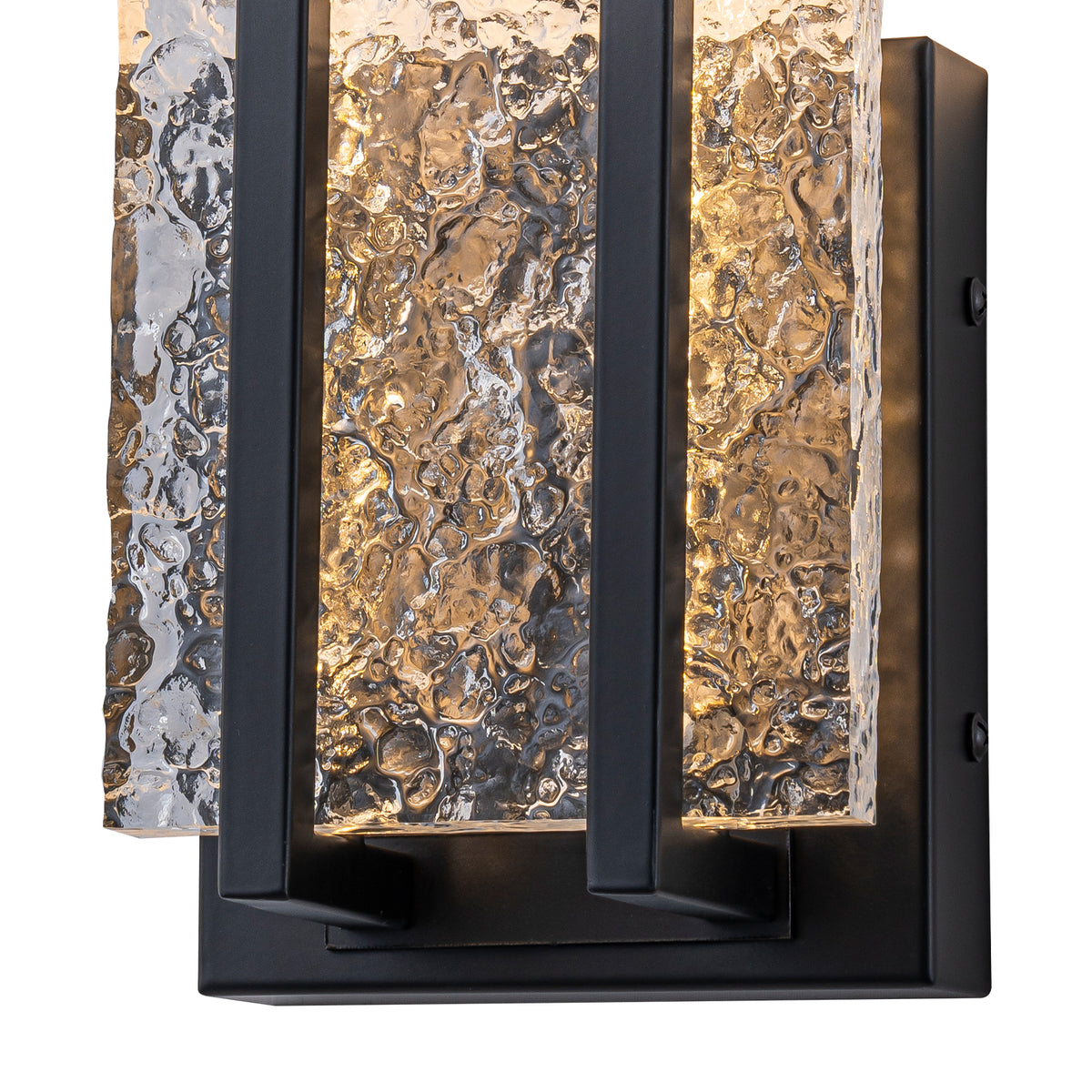 Black Metal Rectangular Water Pattern LED Dimmable Wall Sconce - product image 9 | Zenvolit
