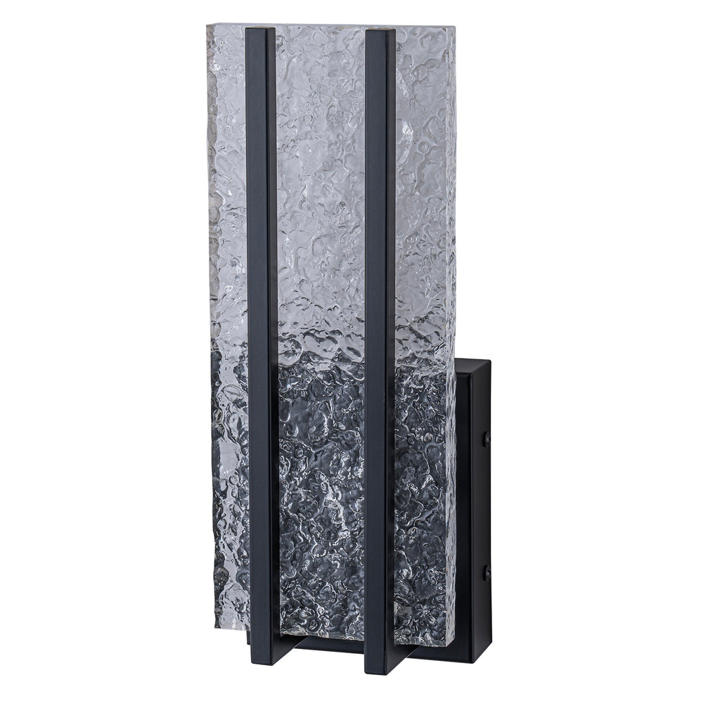 Black Metal Rectangular Water Pattern LED Dimmable Wall Sconce - product image 10 | Zenvolit