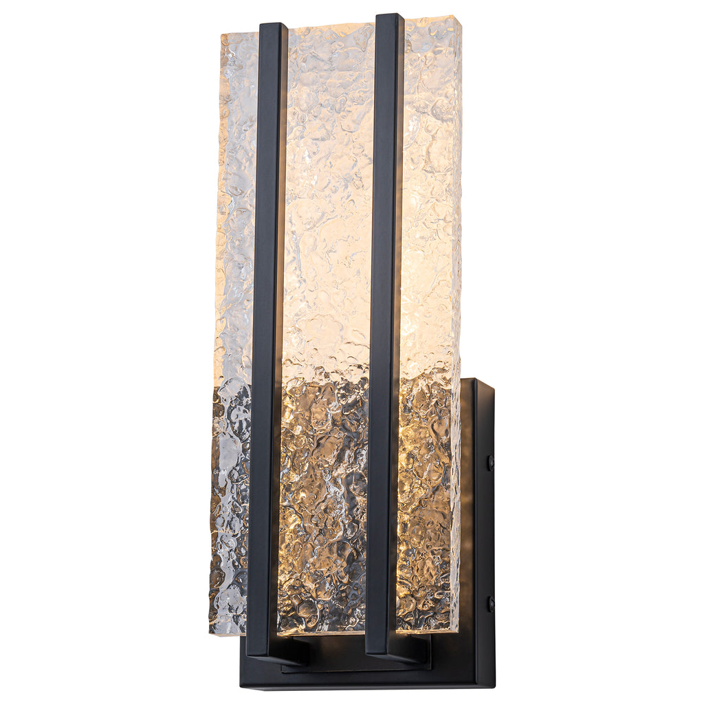 Black Metal Rectangular Water Pattern LED Dimmable Wall Sconce - product image 15 | Zenvolit