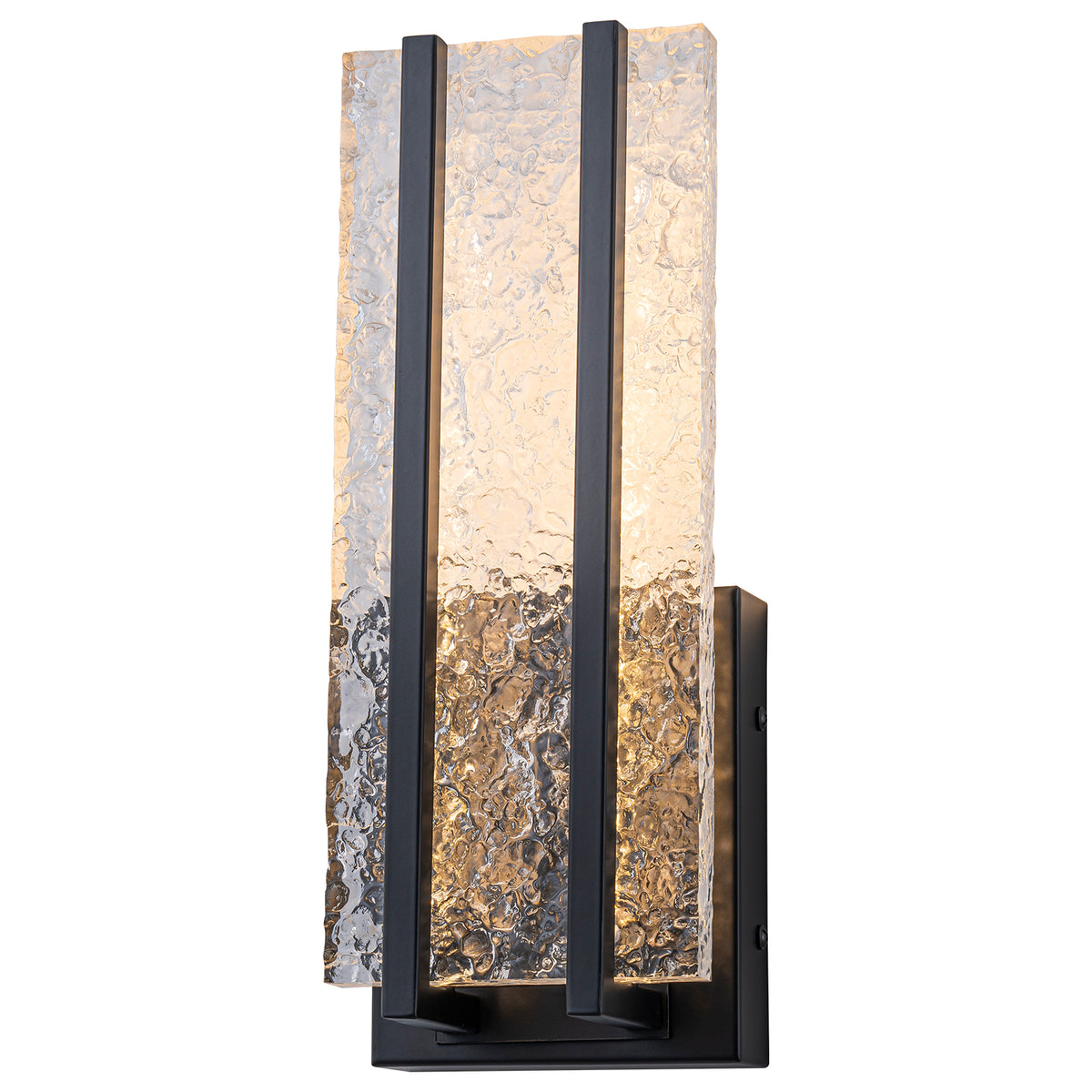 Black Metal Rectangular Water Pattern LED Dimmable Wall Sconce - product image 15 | Zenvolit