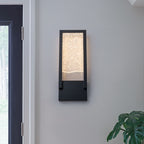 Black Metal Rectangular Water Pattern LED Dimmable Wall Sconce - product image 1 | Zenvolit