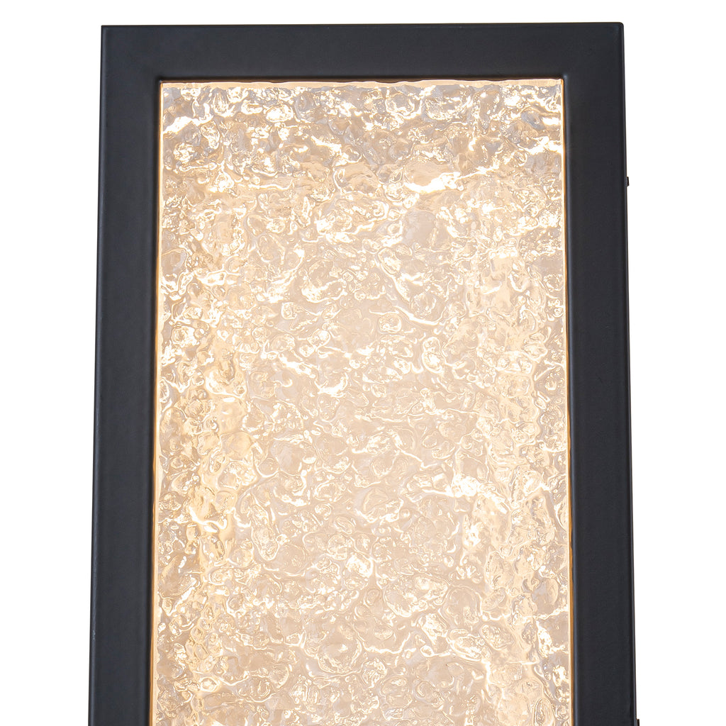 Black Metal Rectangular Water Pattern LED Dimmable Wall Sconce - product image 9 | Zenvolit