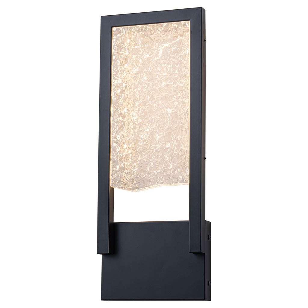 Black Metal Rectangular Water Pattern LED Dimmable Wall Sconce - product image 15 | Zenvolit