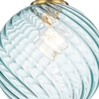 8" Blue Twisted Clear Glass Pendant Light Modern Kitchen Dining Room - product image 3 | Zenvolit