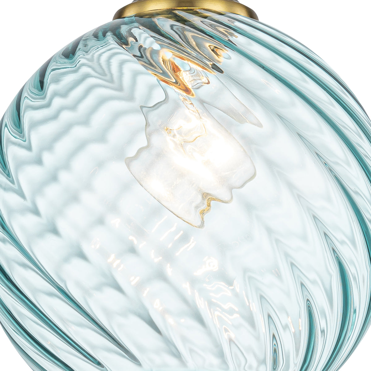 8" Blue Twisted Clear Glass Pendant Light Modern Kitchen Dining Room - product image 3 | Zenvolit