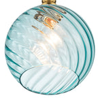 8" Blue Twisted Clear Glass Pendant Light Modern Kitchen Dining Room - product image 5 | Zenvolit